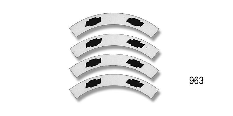 Decal, hubcap, white, 1sheet per hubcap (B/A); ea