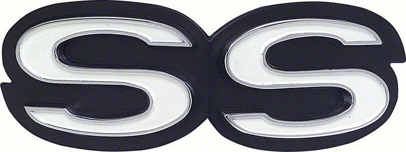 Grille Emblem, Stock Style, Black/White, SS, Chevy, Camaro 1970-73, Each