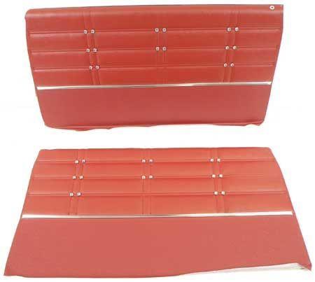 1963 IMPALA SS / STANDARD COUPE / CONVERTIBLE RED PRE-ASSEMBLED FRONT DOOR PANELS
