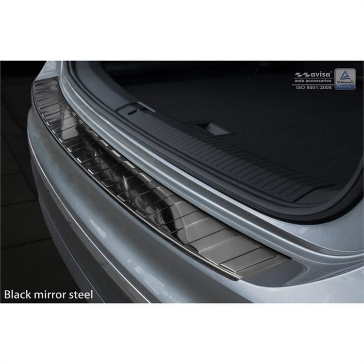 Zwart-Chroom RVS Achterbumperprotector passend voor Volkswagen Tiguan II incl. Allspace & R-Line 2016-2020 & FL 2020-2024 'Ribs'