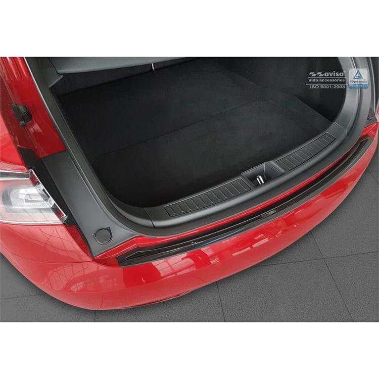 RVS Achterbumperprotector 'Deluxe' Tesla Model S 2012- Zwart/Zwart Carbon