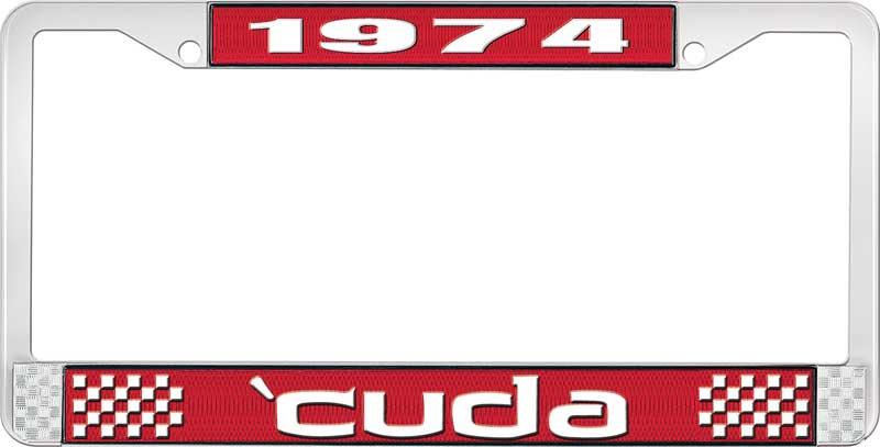 nummerplåtsram 1974 'cuda - röd
