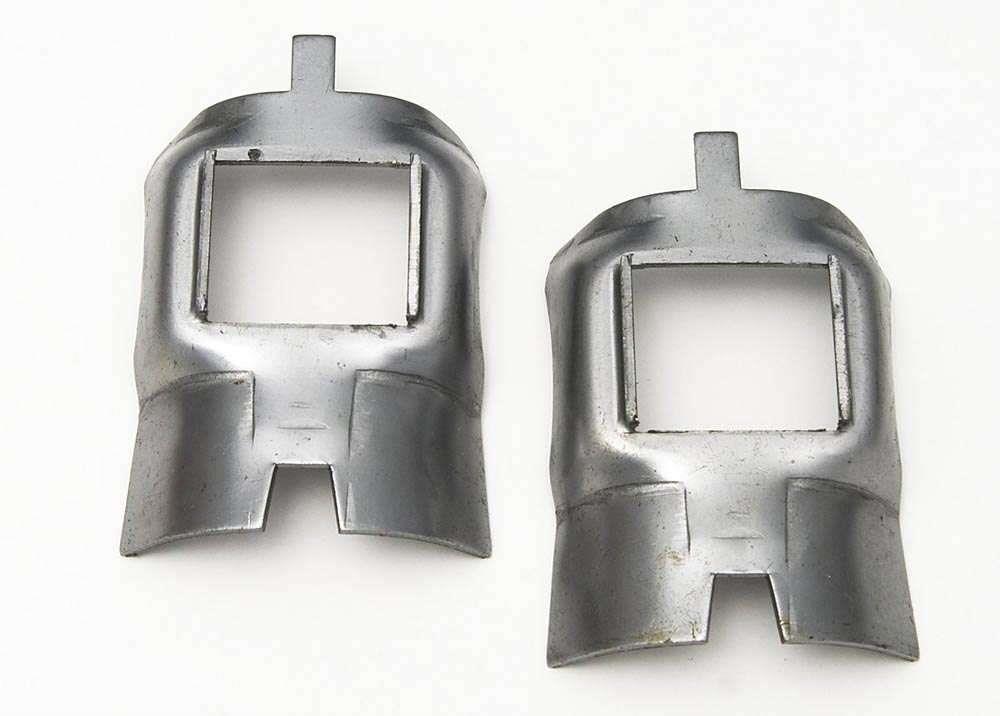 Chevy Axle Bumper Retainers, Rear, 1955-1957