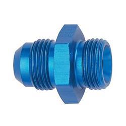 Fitting, Adapter, AN to Metric Threads, Straight, Aluminum, Blue Anodized, -10 AN, 16mm x 1.5,
