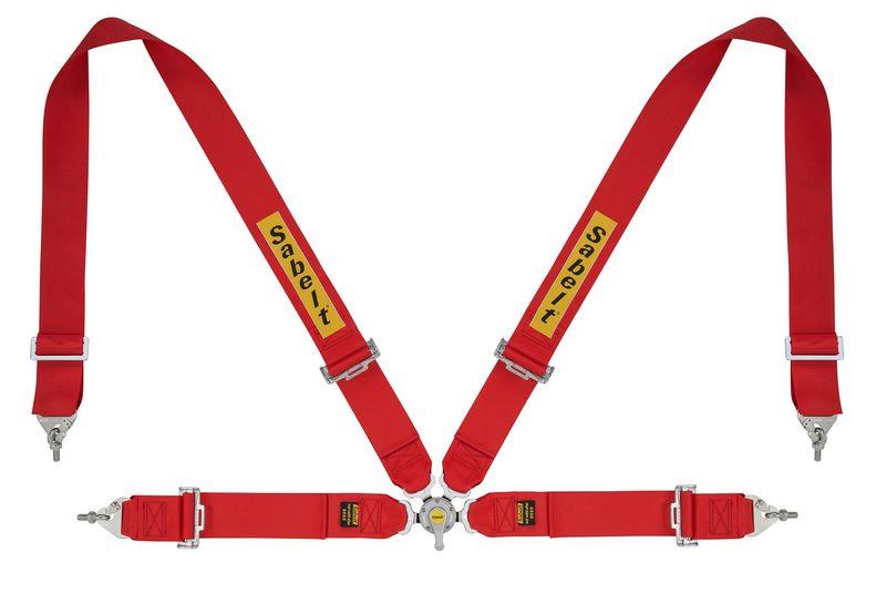 FIA8853/1998 Steel Saloon 4 point belts red 