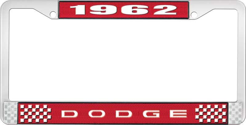 1962 DODGE LICENSE PLATE FRAME - RED