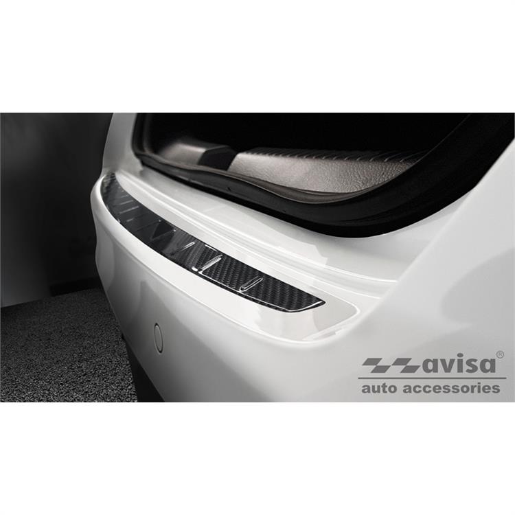 Real 3D Carbon Rear bumper protector suitable for Mercedes CLA II (C118) Sedan 2019- 'Ribs'