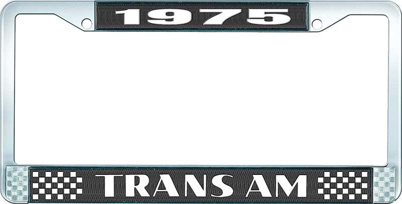 nummerplåtshållare, 1975 Trans Am Style #2   svart/krom, med vita bokstäver