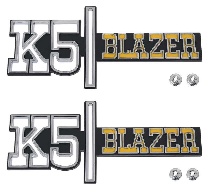 1973-74 Chevrolet; K5 BLAZER Front Fender Emblem Set; Pair