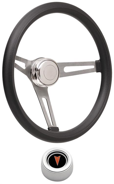 Steering Wheel Kit, 69-77 Pontiac, Retro Foam, Hi Rise Cap, Arrowhead, Polished