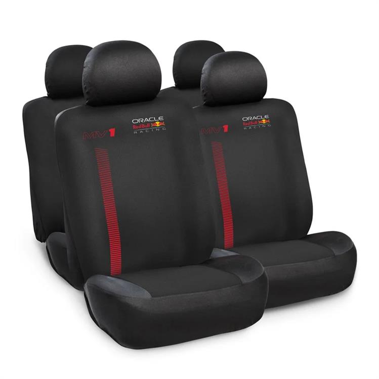 Red Bull Oracle Universal seat cover set MV1 - 10-piece set - Black/Red - suitable for Side-Airbags