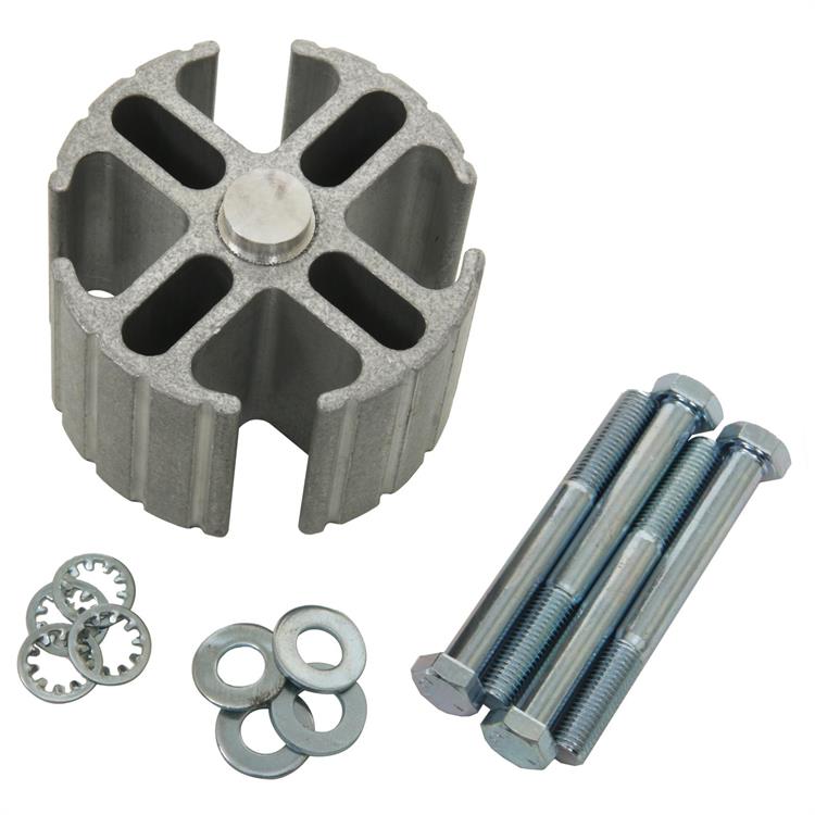 Fan Spacer, Aluminum, 2 in. Thick, 5/8 in. Pilot, Spacer, Bolts, Washers, AMC, GM, Mopar, Universal, Kit