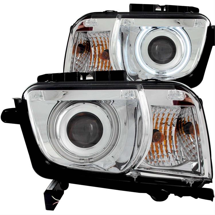 Headlights, Projector with CCFL Halo, Clear Lens, Chrome Housing