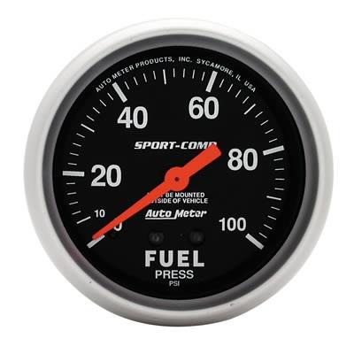 Fuel pressure, 67mm, 0-100 psi, mechanical