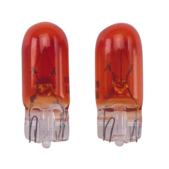 T-10 12V/5W Lampen 12V Amber (Coated), set à 2 stuks