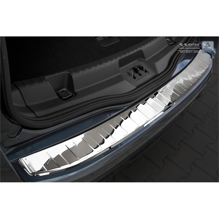 Chrome Stainless Steel Rear bumper protector suitable for Ford S-Max II 2015- 'Ribs'