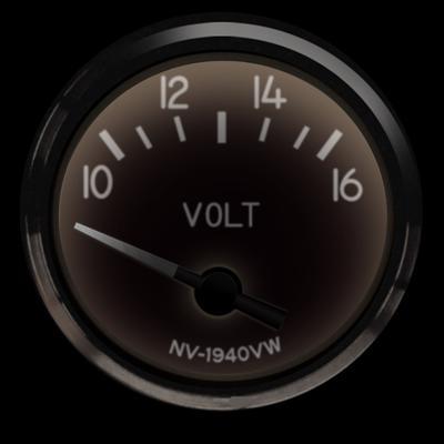 Voltmeter, 52.4mm, 10-16 V, electric