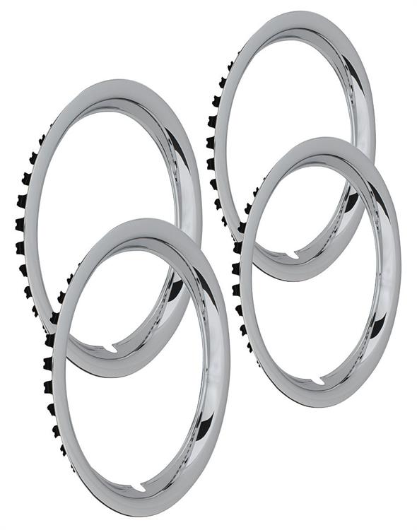 Trim Rings, 15"X6" Rally Wheel, Round Lip, Stainless Steel