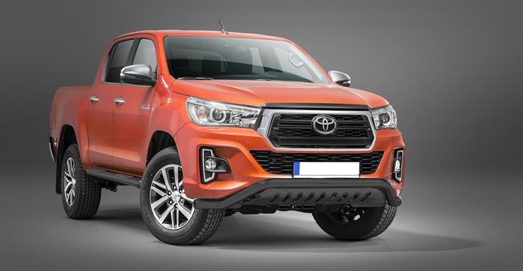 LOWBAR EU frontbåge med hasplåt [Svart] - Toyota Hilux 2019-