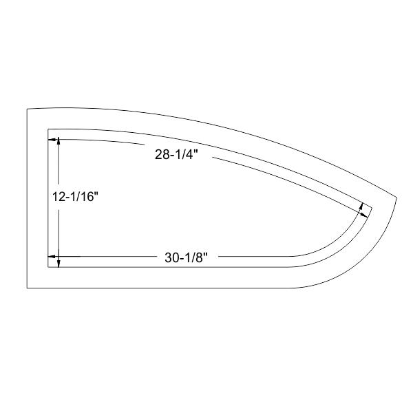 Fixed quarter window gasket