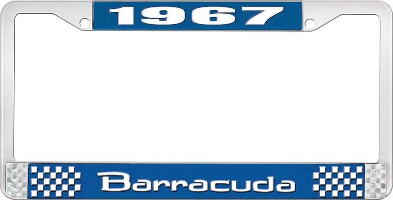 nummerplåtsram 1967 barracuda - blå