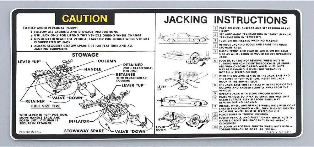 Jack Instructions Decal,1980