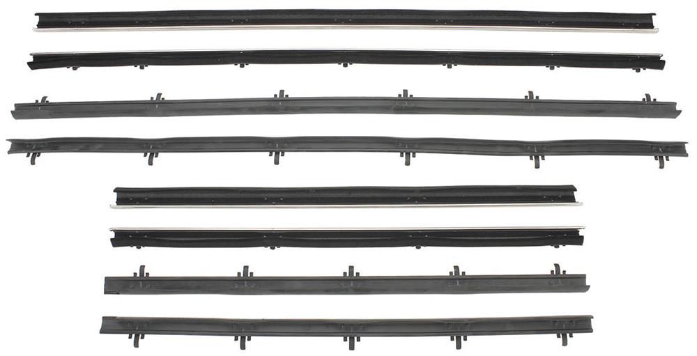 Window Felts, 66-67 Chevelle, 4dr Sedan, 8 pieces, Reproduction Flat Style