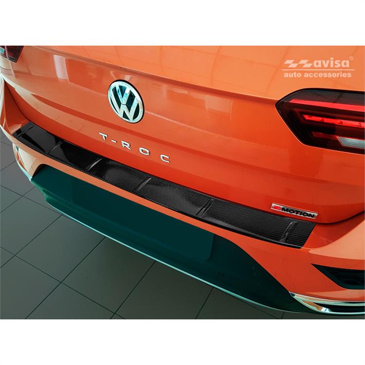 Real 3D Carbon Rear bumper protector suitable for Volkswagen T-Roc 2017-