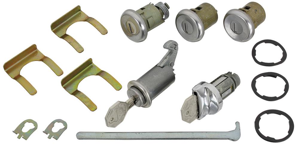 Lock Set, Ignition/Doors/Glove Box/Trunk, 1964 Original Style, w/ Octagon Keys