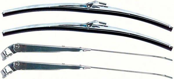 Wiper Arms & Blades Kit, Polished Stainless