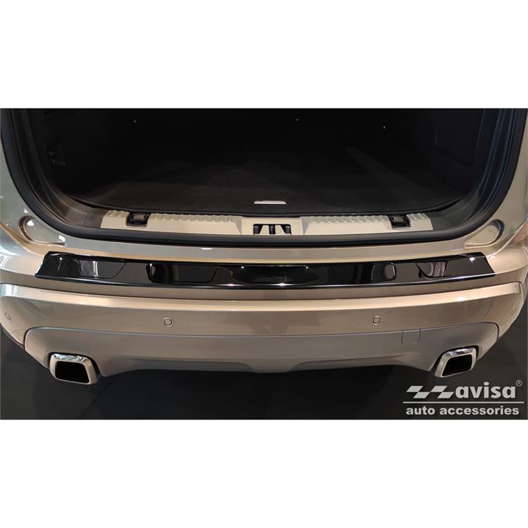 Black Mirror Stainless Steel Rear bumper protector suitable for Ford Edge II FL 2018- 'Ribs'
