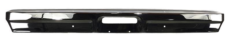 Bumper, Reproduction, Front, Steel, Chrome, Without Holes for Bumper Impact Strips