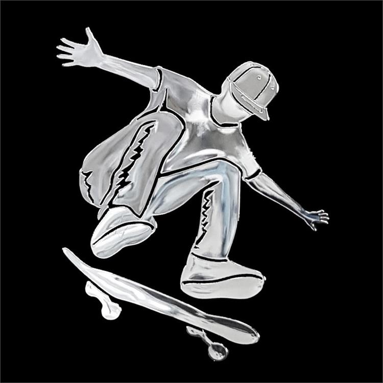 dekal, nickel, 'Skater boy' - 62x70mm