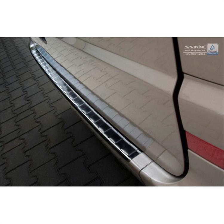 Zwart RVS Achterbumperprotector passend voor Mercedes Vito / Viano 2003-2014 'Ribs'