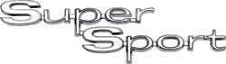 Emblem, Rear Quarter Panel, Chrome, Super Sport Logo, Chevy, Each