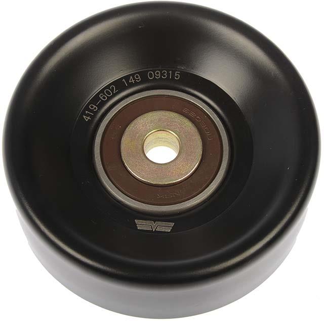 Idler Pulley, Smooth, Steel, Black, Each