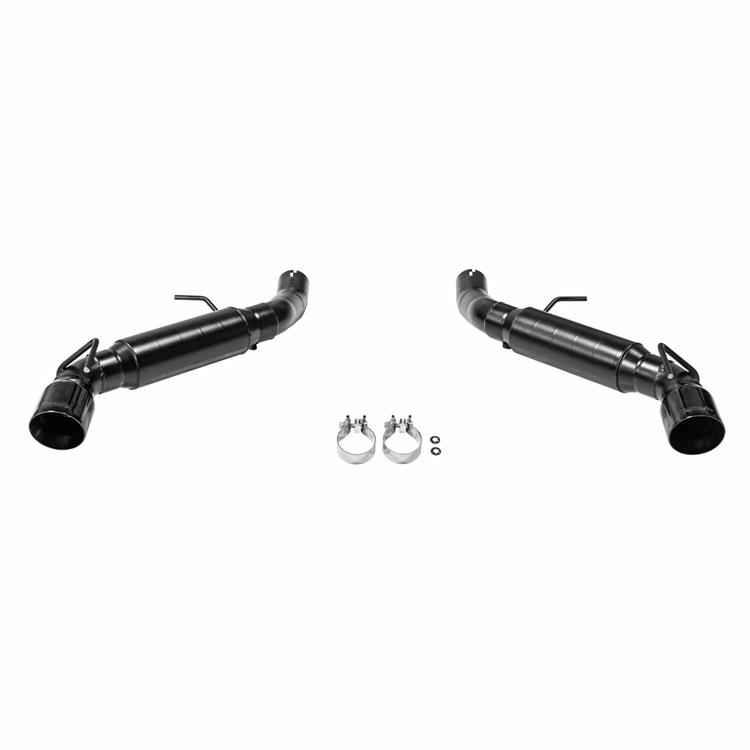 Exhaust System, Outlaw Series, Axle Back, 3.0 in., Stainless Steel, Split Rear, Black Polished Tip, Chevy, Kit