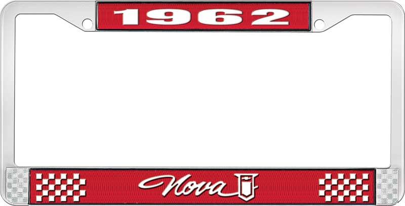 1962 NOVA LICENSE PLATE FRAME STYLE 1 RED