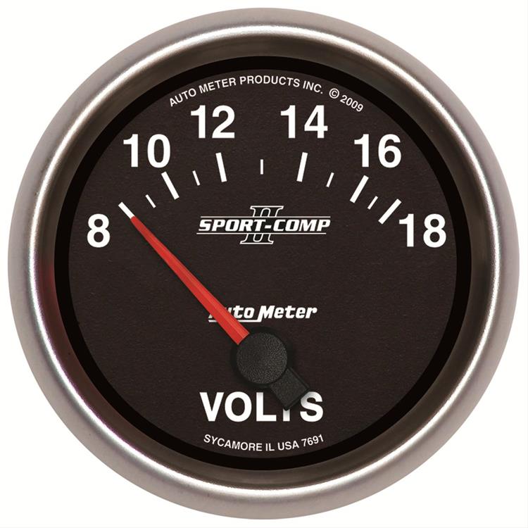 Voltmeter, 67mm, 8-18 V, electric