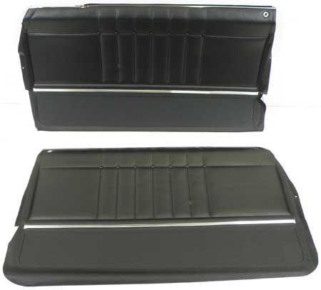 1965 IMPALA STANDARD 2 DOOR COUPE AND CONVERTIBLE BLACK PRE-ASSEMBLED FRONT DOOR PANELS