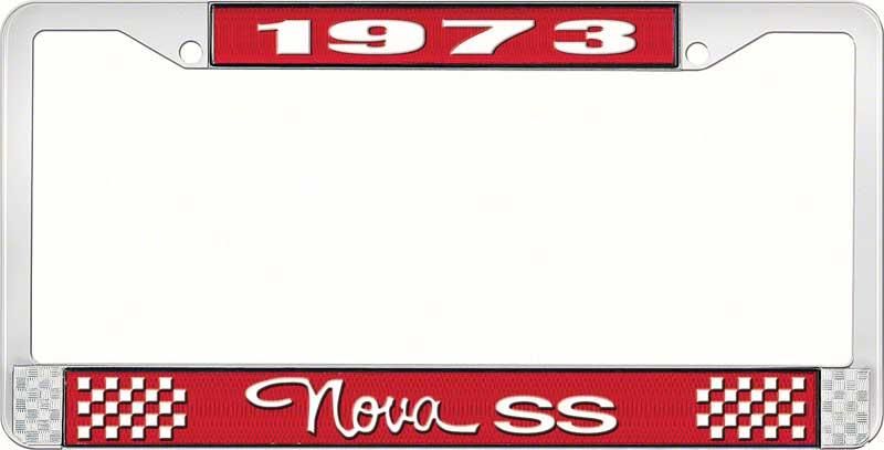 1973 NOVA SS LICENSE PLATE FRAME STYLE 3 RED