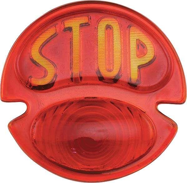 baklampsglas "Stop"