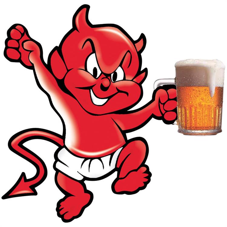 dekal Devil With Beer 10,5x10,5cm
