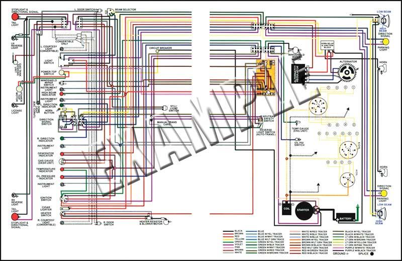 Full Color Wiring Diagram, With Console, 8 1/2"  x 11", 2 Sided