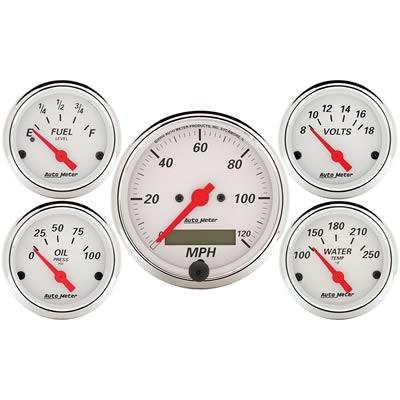 Gauge Kit Speed / Oilpressure / Volt / Water Temperature / Tank Arctic White