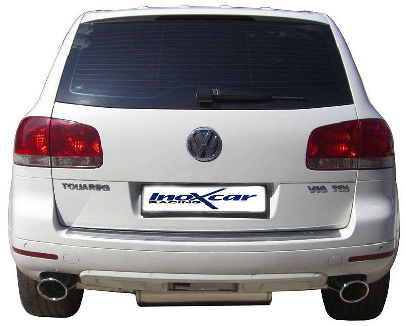 100% RVS Dubbele Sportuitlaat passend voor Volkswagen Touareg 5.0 V10 TDi (313pk) 2007- 150x105mm