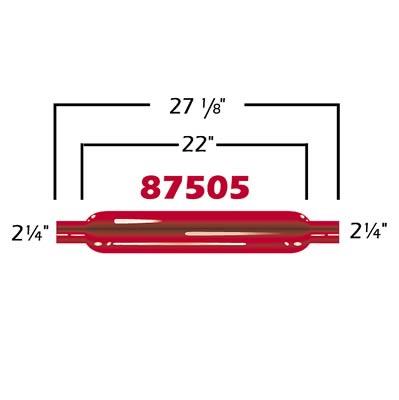 muffler, 2,25" in / 2,25" out, round