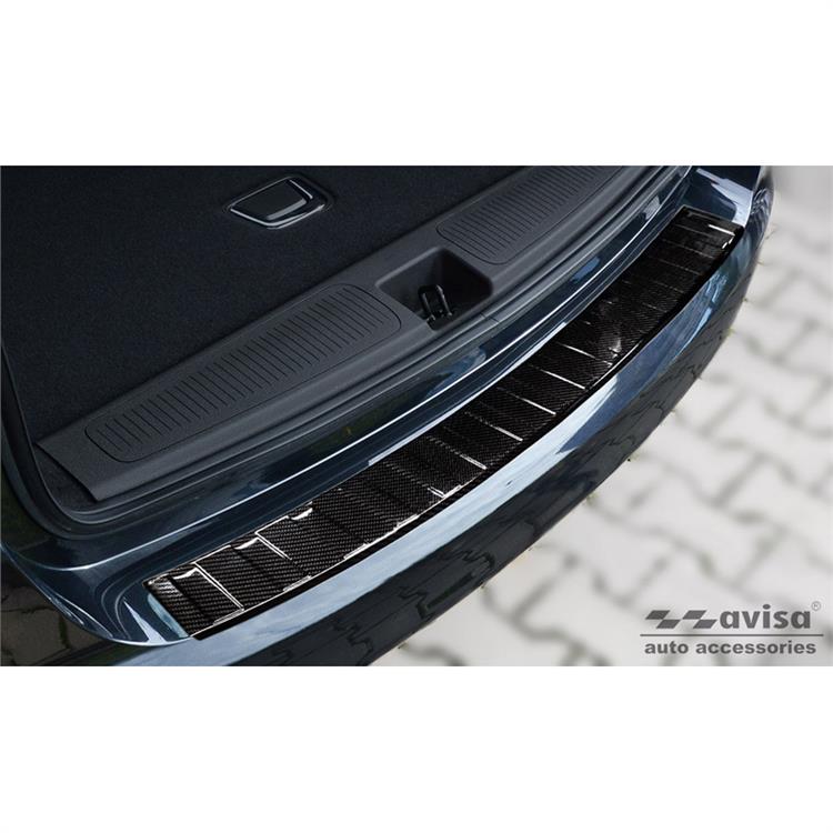 Real 3D Carbon Rear bumper protector suitable for Opel Astra K Sportstourer 2016- 'Ribs'