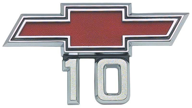 1967-68 Chevrolet Truck/1969-72 G10 Van; Fender Emblem; Red Bow Tie; Series "10"; Pair