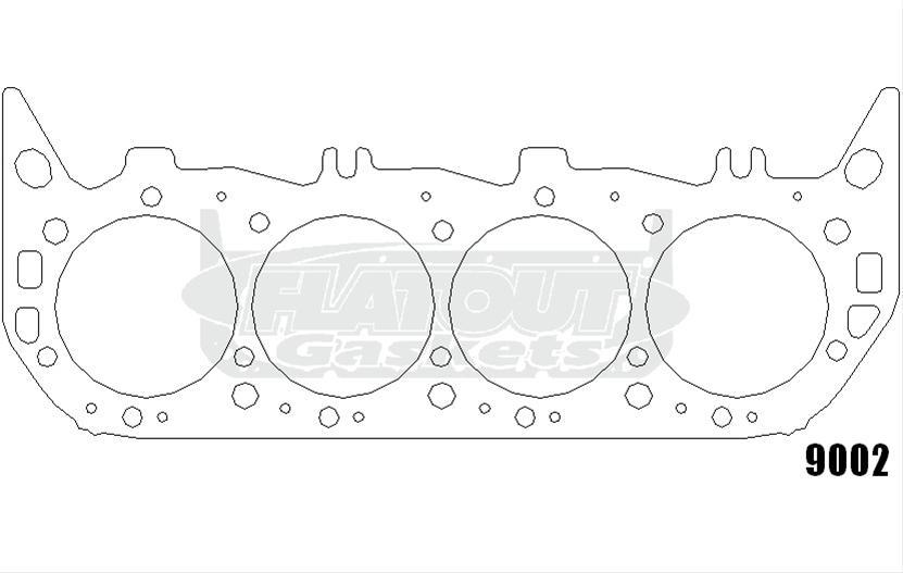 toppackning, 111.25 mm (4.380") borr, 1.27 mm tjock